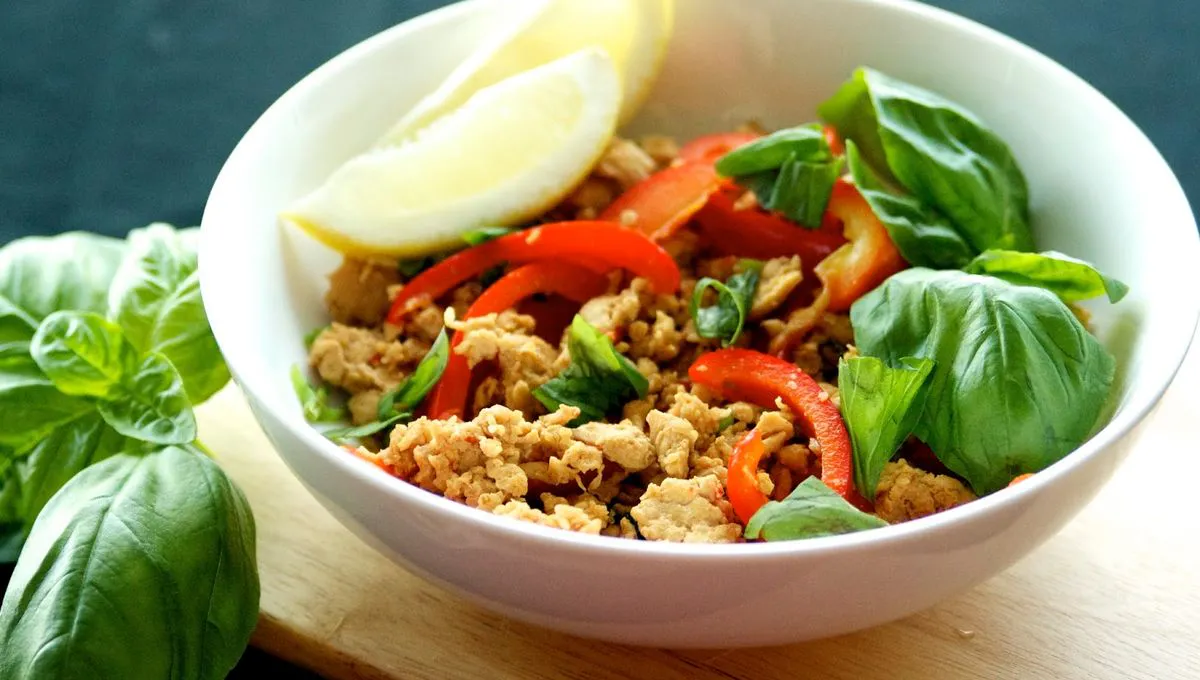 Thai basil chicken stir-fry at Hibachi Japanese Steakhouse in Huntington