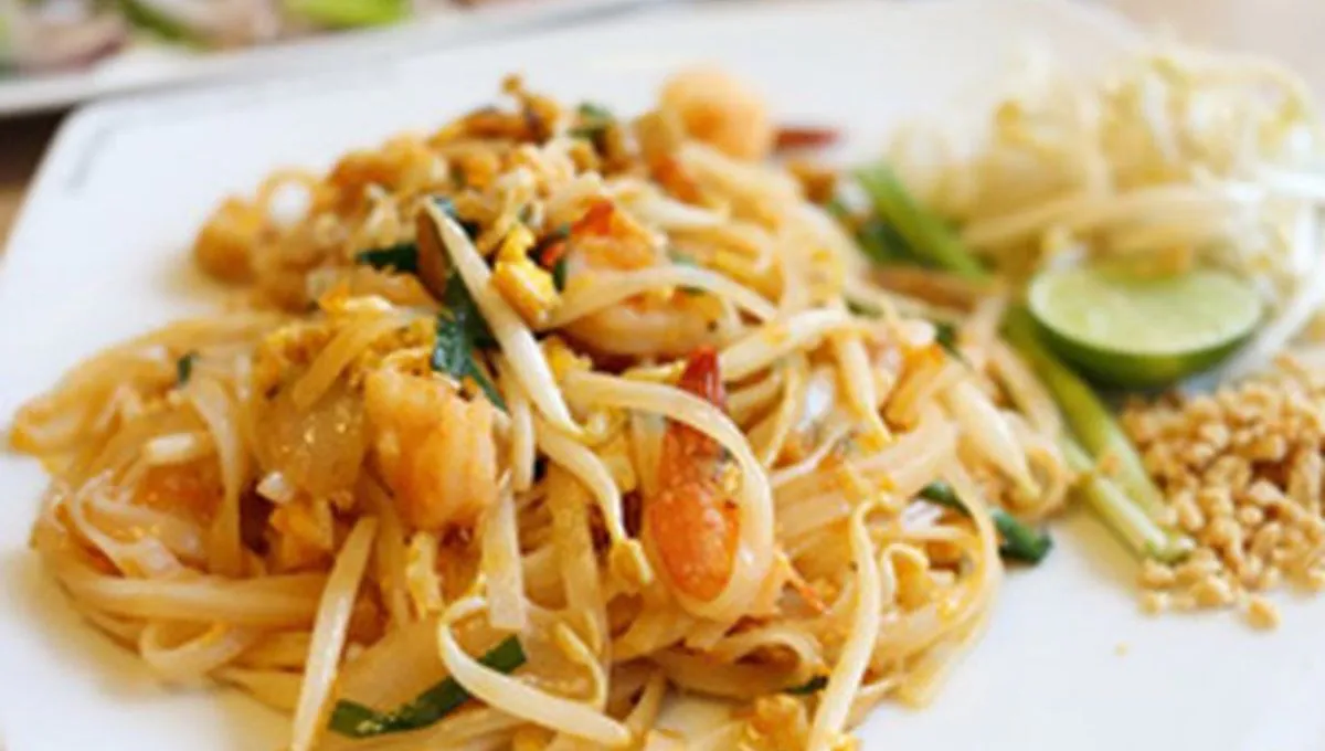 Pad Thai stir-fried rice noodles with shrimp at Hibachi Japanese Steakhouse in Huntington